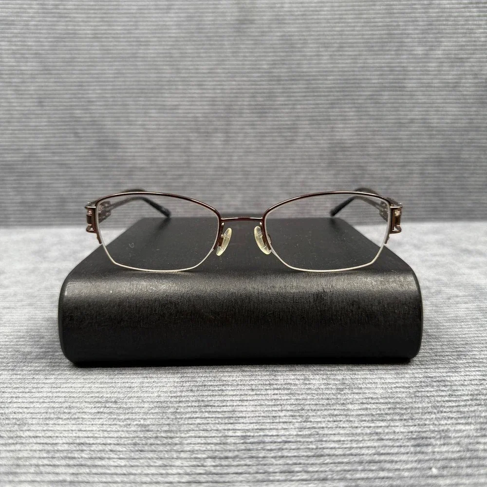 Elle EL18779 Bronze Rectangular Semi Rimless Eyeglasses Frames 50-18-135 BR